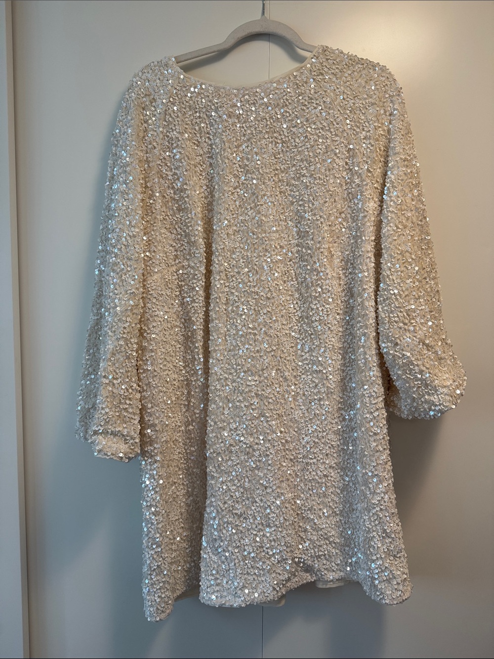 H&M Ivory Sequin Embellished mini Dress